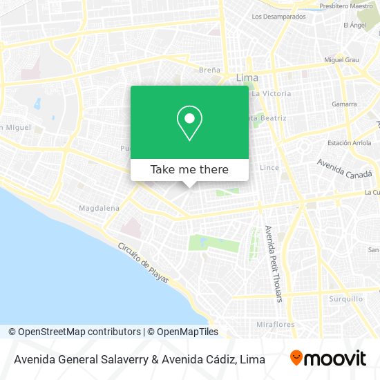 Avenida General Salaverry & Avenida Cádiz map