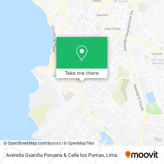 Avenida Guardia Peruana & Calle los Pumas map