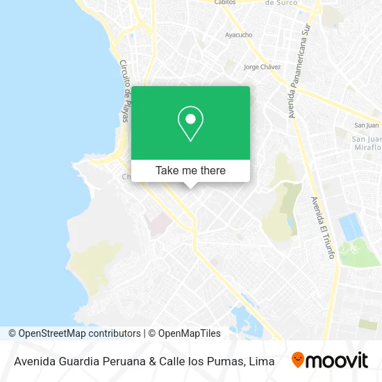 Mapa de Avenida Guardia Peruana & Calle los Pumas
