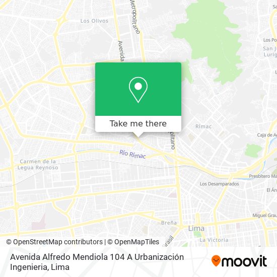 Mapa de Avenida Alfredo Mendiola 104 A Urbanización Ingenieria