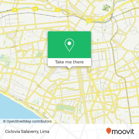 Ciclovia Salaverry map