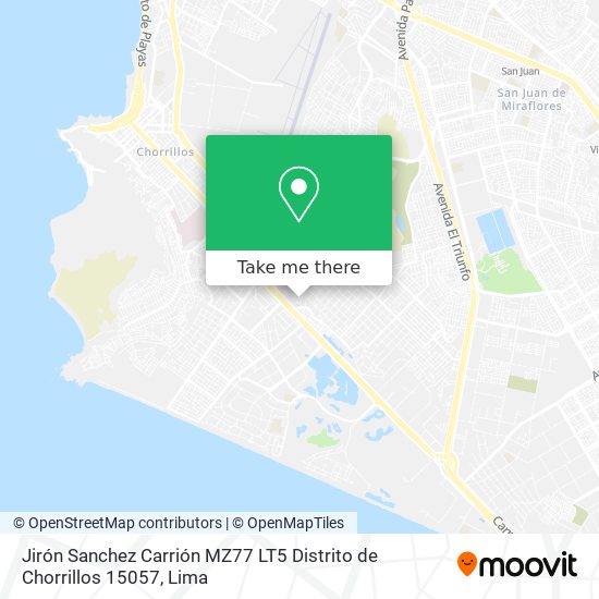 Jirón Sanchez Carrión MZ77 LT5 Distrito de Chorrillos 15057 map