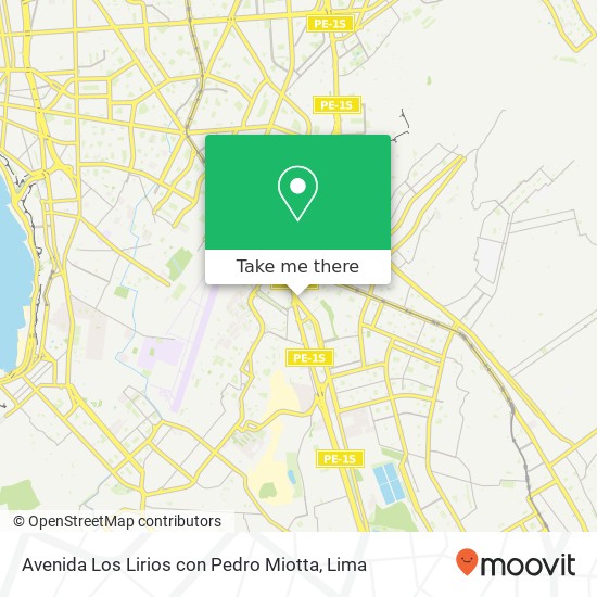 Avenida Los Lirios con Pedro Miotta map