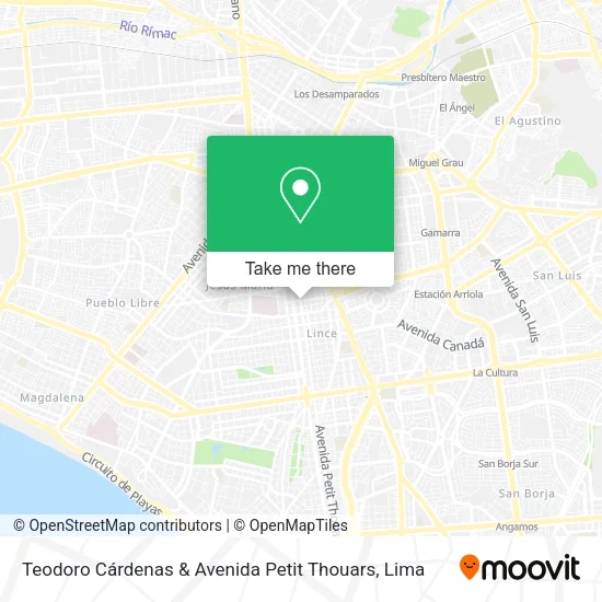 Mapa de Teodoro Cárdenas & Avenida Petit Thouars