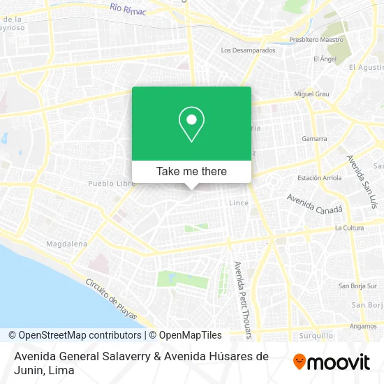 Mapa de Avenida General Salaverry & Avenida Húsares de Junin