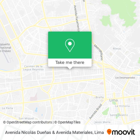 Avenida Nicolás Dueñas & Avenida Materiales map