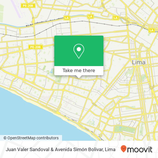 Juan Valer Sandoval & Avenida Simón Bolivar map