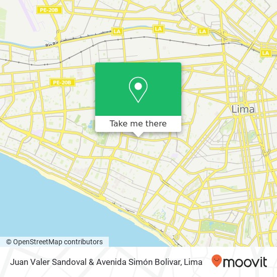 Mapa de Juan Valer Sandoval & Avenida Simón Bolivar