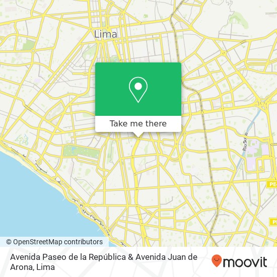 Avenida Paseo de la República & Avenida Juan de Arona map