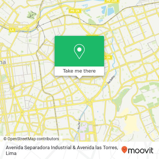 Avenida Separadora Industrial & Avenida las Torres map