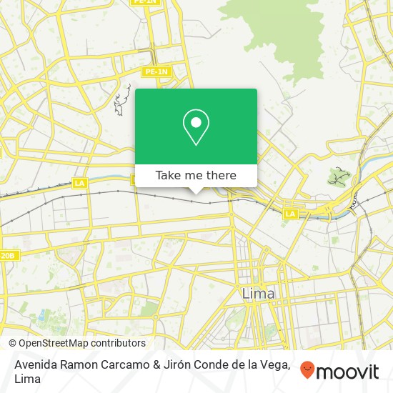 Mapa de Avenida Ramon Carcamo & Jirón Conde de la Vega