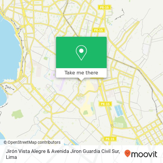Jirón Vista Alegre & Avenida Jiron Guardia Civil Sur map