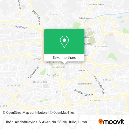 Mapa de Jirón Andahuaylas & Avenida 28 de Julio