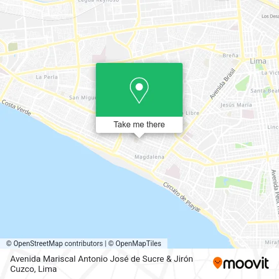 Avenida Mariscal Antonio José de Sucre & Jirón Cuzco map