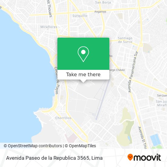 Avenida Paseo de la Republica 3565 map