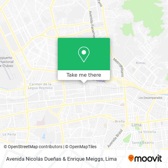 Avenida Nicolás Dueñas & Enrique Meiggs map