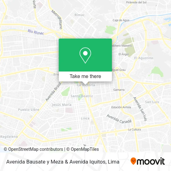 Mapa de Avenida Bausate y Meza & Avenida Iquitos