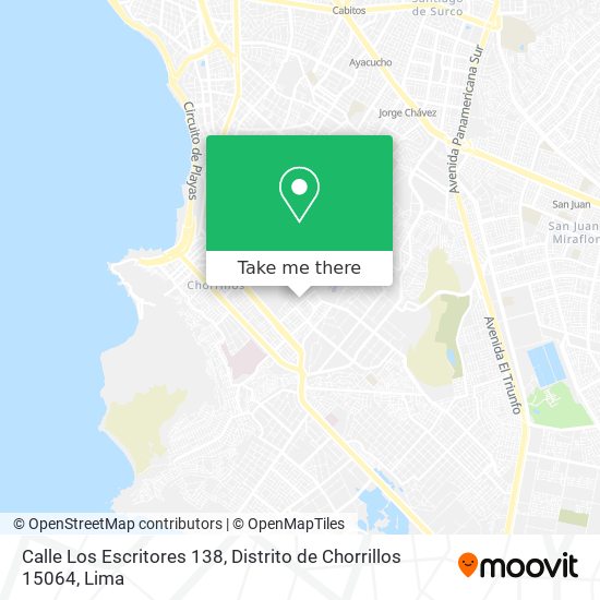Calle Los Escritores 138, Distrito de Chorrillos 15064 map