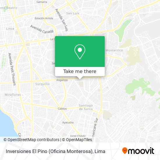 Inversiones El Pino (Oficina Monterosa) map