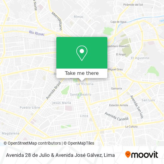 Avenida 28 de Julio & Avenida José Gálvez map