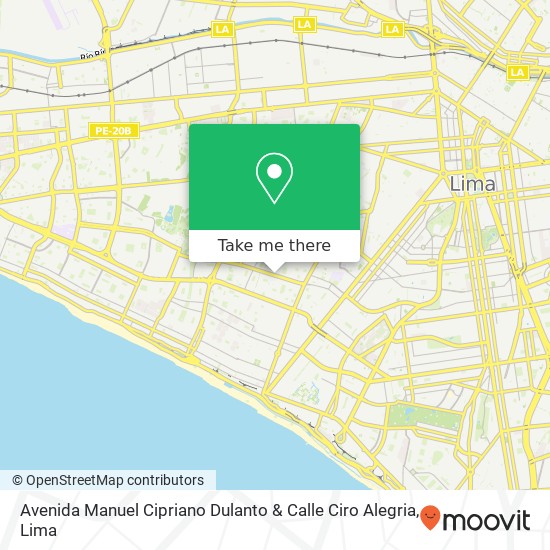 Avenida Manuel Cipriano Dulanto & Calle Ciro Alegria map