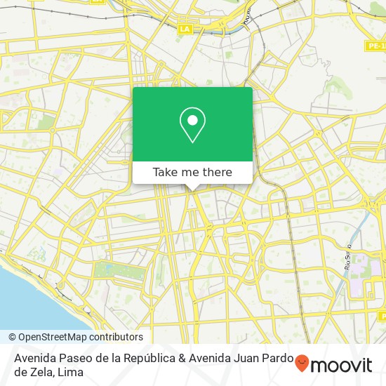 Avenida Paseo de la República & Avenida Juan Pardo de Zela map