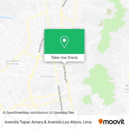 Avenida Tupac Amaru & Avenida Los Alisos map