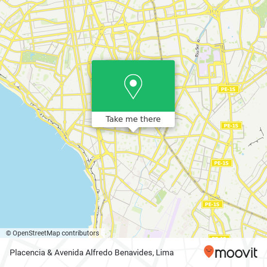 Mapa de Placencia & Avenida Alfredo Benavides