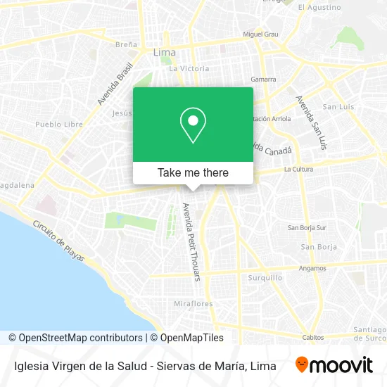 Mapa de Iglesia Virgen de la Salud - Siervas de María