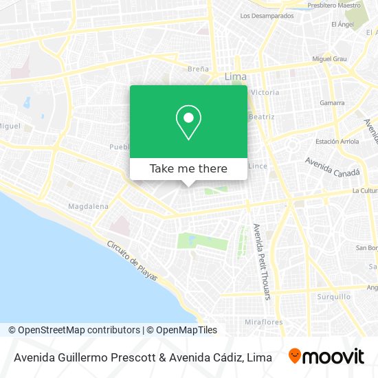 Avenida Guillermo Prescott & Avenida Cádiz map