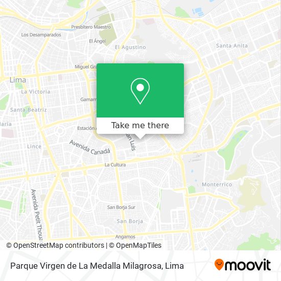 Mapa de Parque Virgen de La Medalla Milagrosa