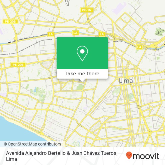 Avenida Alejandro Bertello & Juan Chávez Tueros map