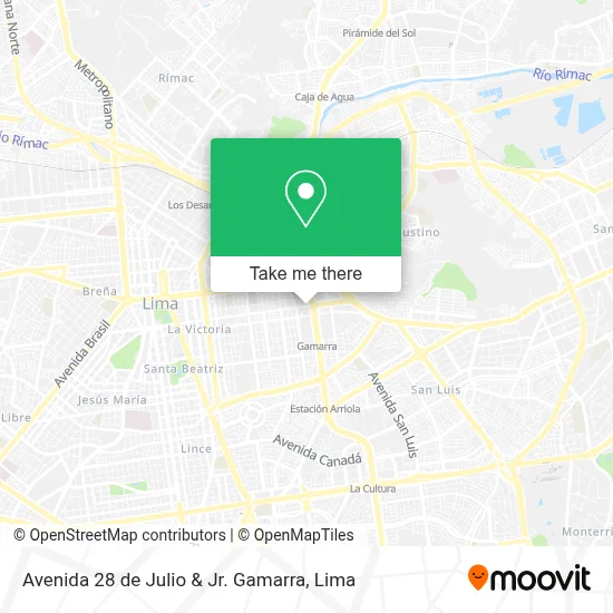 Avenida 28 de Julio & Jr. Gamarra map