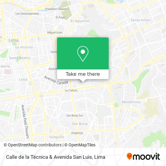 Mapa de Calle de la Técnica & Avenida San Luis