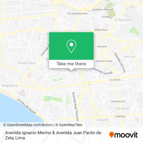 Mapa de Avenida Ignacio Merino & Avenida Juan Pardo de Zela