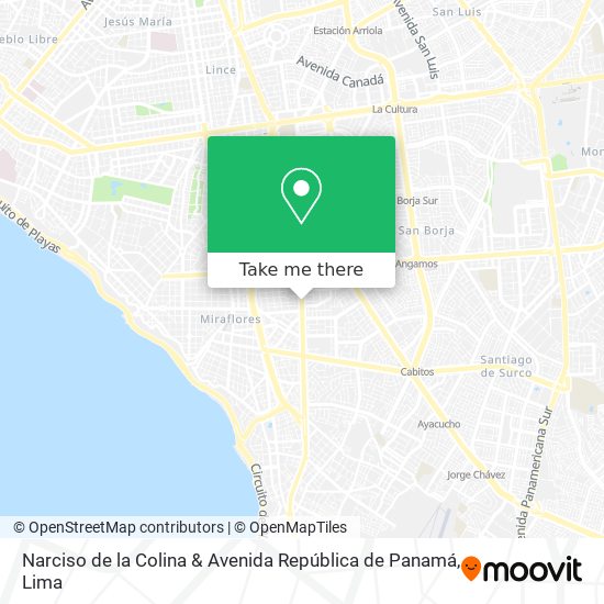 Mapa de Narciso de la Colina & Avenida República de Panamá