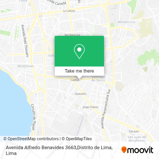 Avenida Alfredo Benavides 3663,Distrito de Lima map