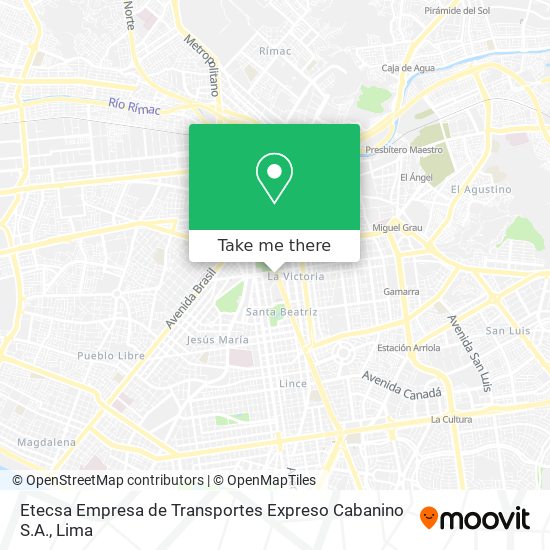 Etecsa Empresa de Transportes Expreso Cabanino S.A. map