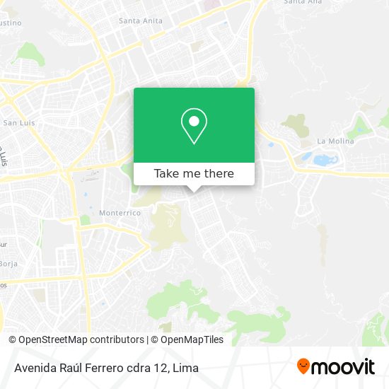 Avenida Raúl Ferrero cdra 12 map