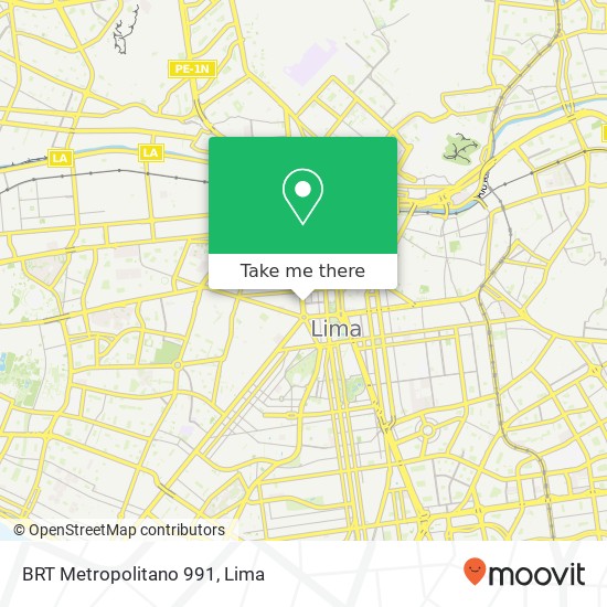 Mapa de BRT Metropolitano 991