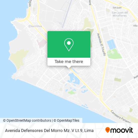 Avenida Defensores Del Morro Mz .V Lt.9 map