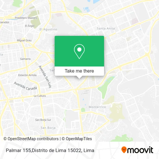 Mapa de Palmar 155,Distrito de Lima 15022