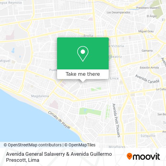 Avenida General Salaverry & Avenida Guillermo Prescott map