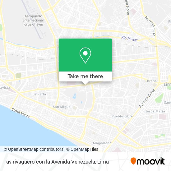 Mapa de av rivaguero con la Avenida Venezuela