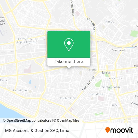 Mapa de MG Asesoria & Gestión SAC