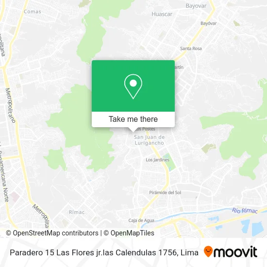 Mapa de Paradero 15 Las Flores jr.las Calendulas 1756