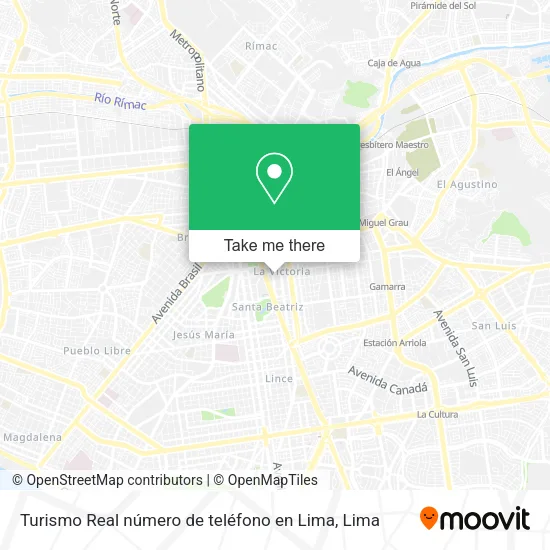 Mapa de Turismo Real número de teléfono en Lima
