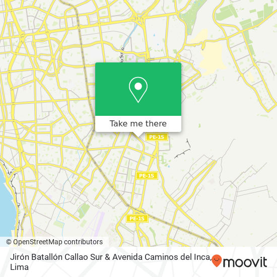 Jirón Batallón Callao Sur & Avenida Caminos del Inca map