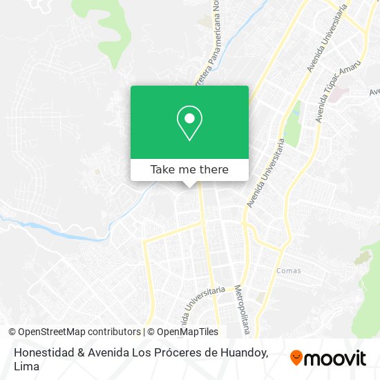 Mapa de Honestidad & Avenida Los Próceres de Huandoy