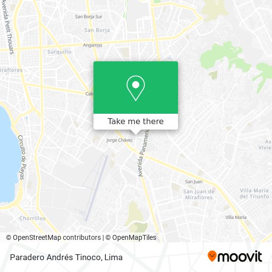 Mapa de Paradero Andrés Tinoco